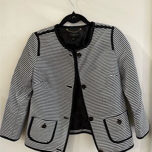 Talbots Black and White Striped Jacket